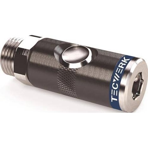 TECWERK Druckknopf-Sicherheitskupplung DN 7,4,AG AluNBR Gew.G 1/4 Zoll 13,16mm TECWERK