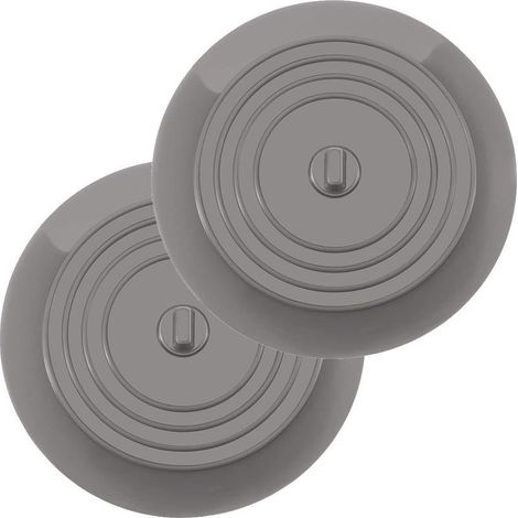 Lot de 2 bouchons de baignoire en silicone, universels, pour cuisines, salles de bains et buanderies (15,3 cm/6 pouces) (1/5)