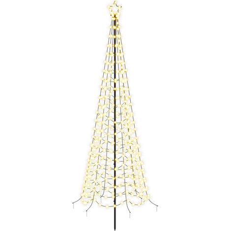 Sapin de Noël LED en spirale avec piquet EKENAS 250 cm 370 LED vidaXL (1/5)