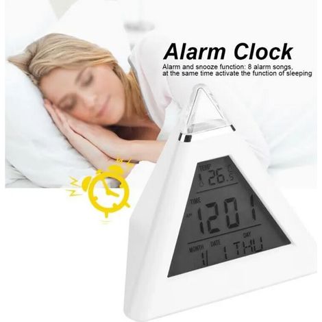4 Couleurs Led Changement Numérique Réveil Bureau Gadget Numérique Thermomètre Nuit Glowing Cube Lcd Horloge