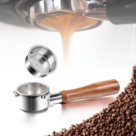 Portafilter Sans Fond - 51 mm - Acier Inoxydable - Compatible Avec Machines À Expresso À Tête Fixe - 1 Pièce (1/5)