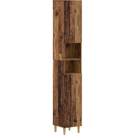 vidaXL Armadio da Bagno con Ripiano Aperto DELFT Legno antico (1/5)