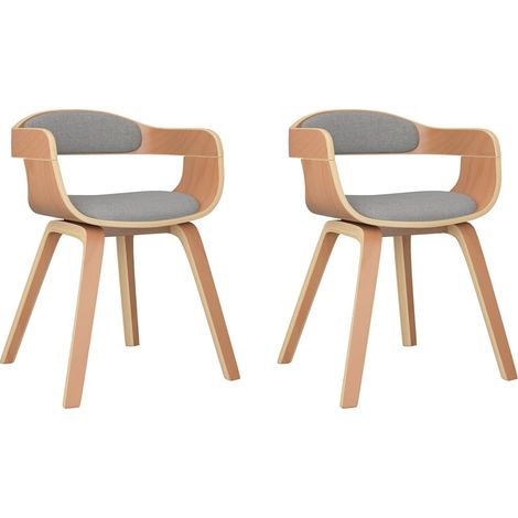 Maison Exclusive - Sedie da Pranzo 2 pz Tortora in Legno Piegato e Tessuto (1/5)