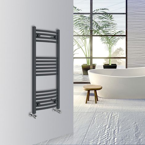 WarmeHaus Curved Bathroom Heated Towel Rail 1000x400mm Anthracite