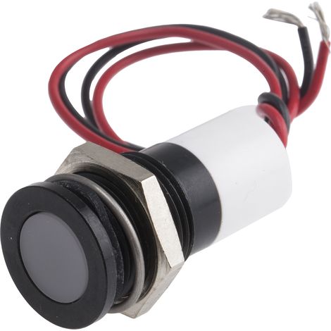 Voyant LED lumineux  Blanc RS PRO, dia. 14mm, 12V c.c., IP67 ( Prix pour 1 )