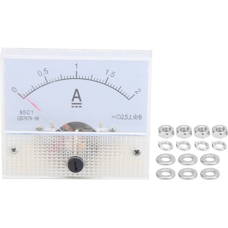85C1 0-2A Ampèremètre à aiguille, compteur de courant continu pour tableau, mesure de courant DC (1/5)
