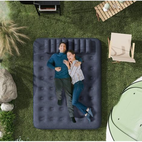 Letto matrimoniale gonfiabile con pompa e 2 cuscini OKMYHOME (1/5)