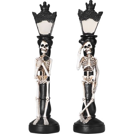 Decorazioni per feste domestiche con lampada a teschio di Halloween in miniatura, scheletro vintage (1/5)