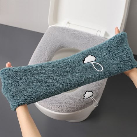 Dicke Toilettensitzauflage, Badezimmerauflage, beheizt, weich und waschbar.