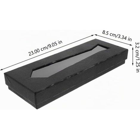 Set di 2 scatole portacravatte, robusta custodia da viaggio in cartone, scatola regalo per cravatte da uomo per riporre e confezionare regali, 23 x 8,5 x 3,2 cm (1/5)