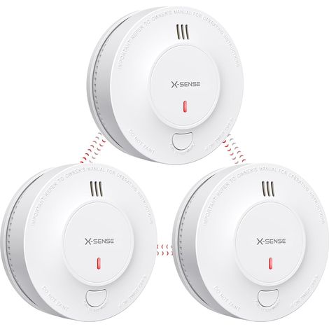 Détecteur de Fumée Interconnecté sans Fil avec Pile Intégrée de 10 Ans, Portée de Transmission de Plus de 250 m (820 Pieds), Conforme à la Norme EN14604, Série Link+, SD19-W, Lot de 3 (1/5)