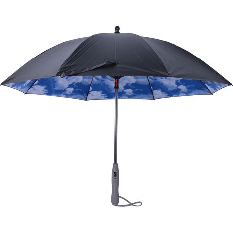 8-Rib Parasol with Integrated Spray, Portable Umbrella with Fan for Outdoor Use in Summer (1/5)