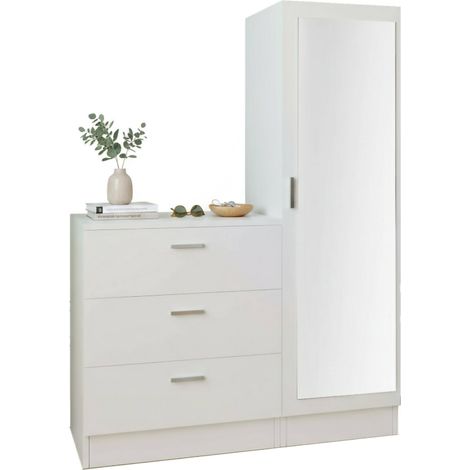 Dmora - Eingangsmöbel Halimede, Moderner Eingang, Wandgarderobe, Multifunktions-Aufbewahrungskonsole, 60x47h72 cm, Weiß, mit verstärkter Verpackung