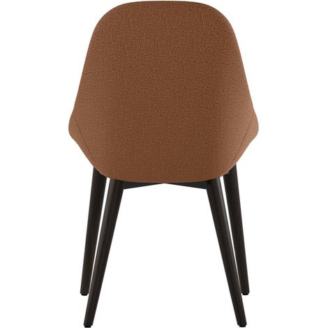 Sedia da pranzo Astrid con struttura in massello di noce e seduta imbottita in tessuto ruggine - Design contemporaneo ed elegante (1/5)