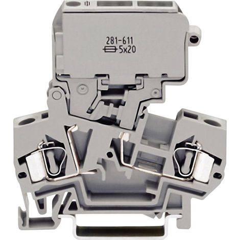 WAGO 281-611 Sicherungsklemme 8 mm Zugfeder Belegung: L Grau 1 St.
