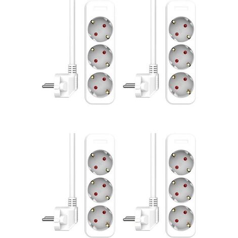 Multiprise - ELRO - ES103-W-4 - 3 prises - Câble 1,5 m - Résistant au feu