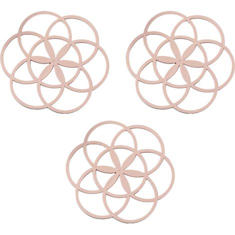 Lot de 2 dessous de plat en silicone épais, antidérapants et résistants à la chaleur, roses, pour plats chauds, casseroles et poêles. (1/4)