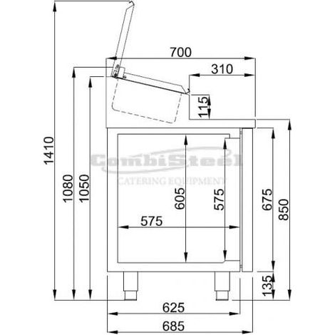 Saladette réfrigérée 7 GN 1/3 - 2 portes - Combisteel (1/2)