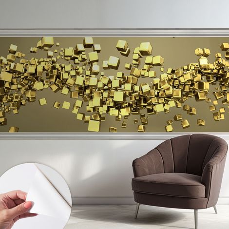 Papier peint autocollant adhésif décoratif avec motifs pour salon et chambre a motif Cubes créatifs 250x104 cm (1/5)