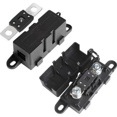 Set mit 2 Mega-Sicherungshaltern mit 2 Mega-60A-Sicherungen, M8-Schraub-Mega-Sicherungshalter für Autos, Boote, Motorräder, Wohnwagen und LKWs (1/5)