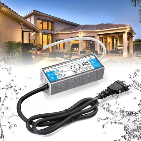 Transformateur 220V 24V Power Supply Alimentation 6W DC LED Driver Continu IP67 Transformer Etanche Extérieur Adaptateur 0.25A Transfo Controleur 220V AC à 24V DC, Pour Ruban LED (1/5)