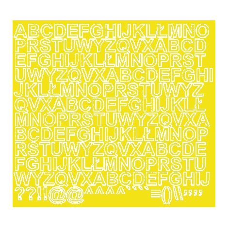 Lettere adesive autoadesive da 1,5 cm, colore giallo opaco. (1/2)