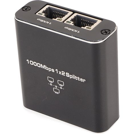 Répartiteur Ethernet RJ45 1 entrée 2 sorties Gigabit Internet 1000 Mbps, répartiteur LAN haut débit pour téléviseurs, ordinateurs de bureau et routeurs (1/5)