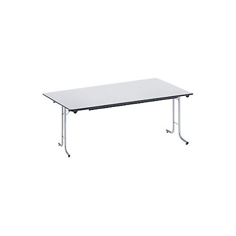 Mesa plegable con bordes redondeados armazón de tubo redondo
