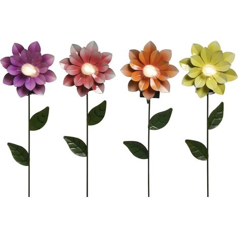 Baliza solar forma de flor colores surtidos 11 x 6 x 49,5 cm (1/4)