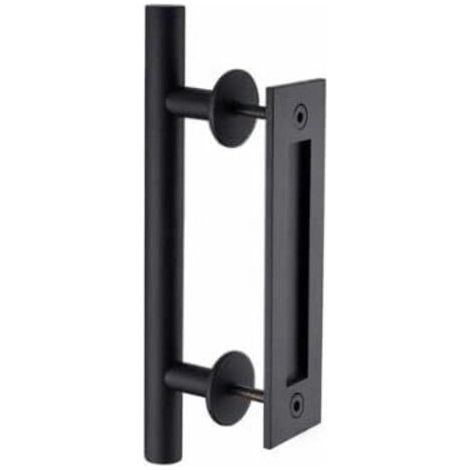 Poignée de porte Pour la porte de grange coulissante, Sliding Barn Wood Door Handle Door Pull Flush Handle (Black)