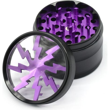 Grinder Moulin à Epicé 2.5 inch Moulin à Spices, Spice Grinder en Zinc Alliage avec 4 pièces Moulin à Pollen Grinder Tamis pour épices séchées, aromatiques (1/4)
