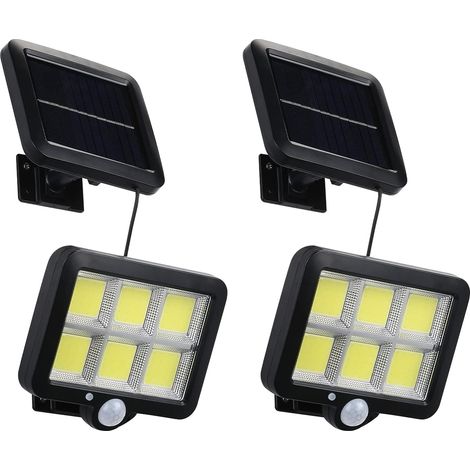 2er-Pack Solar-Gartenleuchten mit Bewegungsmelder, 120 LEDs, IP65 wasserdicht, 5 m Kabel, 3 Modi, (1/5)