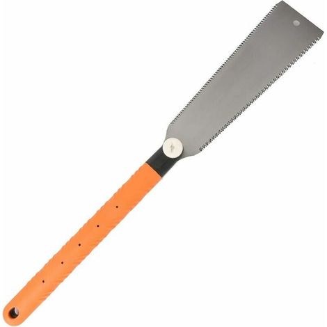 Ryoba Saw Scie à Main Japonaise à Double Tranchant - Tronçonneuse Interchangeable Avec Lame Flexible pour le Travail du Bois, Orange (1/5)