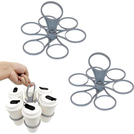 Lot de 2 Porte-gobelets Pliables avec Poignée, Support Boisson Compact pour Pâques et Carnaval, Porte-Verre Léger pour Camping, Pique-Nique et Festival, Accessoire Service Boisson (1/5)