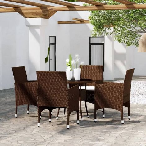 Garden Bistro Set  Brown vidaXL