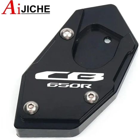 (CB650R - Noir) Extension de béquille latérale CNC pour moto, compatible avec HONDA CB650R CBR650R 2019-2023 maxpower