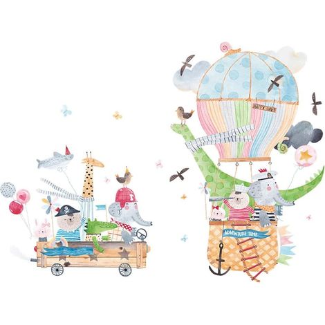 Lot de 2 feuilles d autocollants animaux de dessin animé et