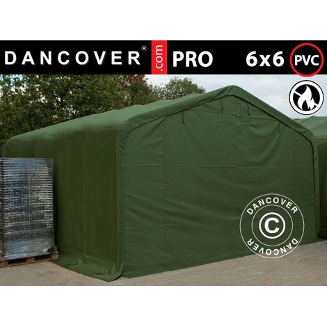 Carpa grande de almacén PRO 6x6x3,7m PVC, Verde - Dancover (1/2)