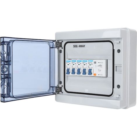 Disyuntor de protección contra fugas de 4 vías, resistente al agua, 63 A, 30 mA, RCD + 4 MCB, 6 A + 2 x 16 A + 32 A (1/5)