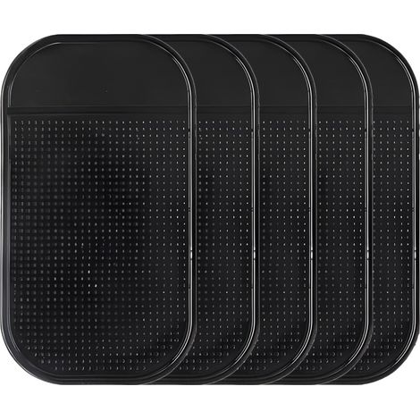 Lot de 5 tapis antidérapants pour tableau de bord de voiture (14 x 8 cm) - Patins autocollants pour tableau de bord pour téléphone portable - Tapis intérieur en gel lavable avec une forte (1/5)