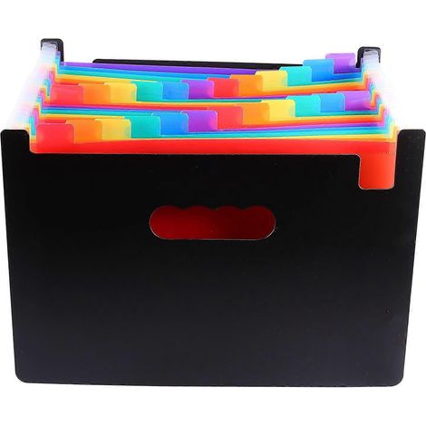 chemise de classement à 24 compartiments, classeur pratique et multifonctionnel pour documents-32X22.5X3CM-Colorful (1/2)