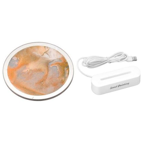 Lampe de peinture à sable mouvant, prise USB, Protection des yeux, décoration artistique, lampe de Table à sable mobile pour chambre à coucher, salon, jaune (1/5)