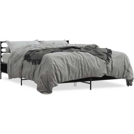 Maison Exclusive - Bettgestell Schwarz 150x200 cm Holzwerkstoff u