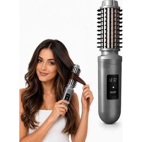 Portable Cordless Styling Brush, Volumizing Root Brush, Smoothing Curling Hair Brush, Multi-Temperature Anti-Burning Brush for Travel and Daily Use (1/5)