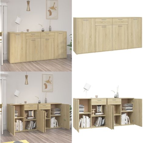 Buffet Chêne sonoma 160x36x75 cm Bois d'ingénierie - Buffet - Meuble De Rangement - Armoire - Commode - Bois D'ingénierie - Home & Living (1/5)
