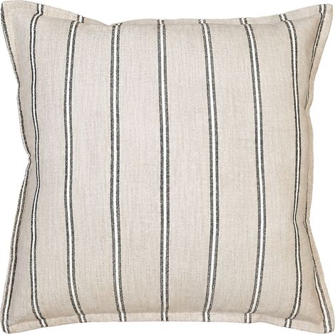 Housse de coussin 100% coton rayures rustiques LOURMARIN Beige 60x60 cm