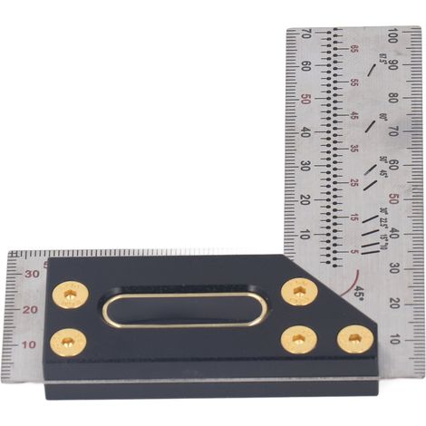 Règle de mesure en L, en acier inoxydable, de haute précision, équerre de charpentier, règle de menuisier, 100 mm (1/5)