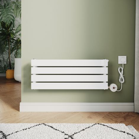 ELEGANT Smart WiFi Electric Steel Radiators Central Heating Radiator Vertical Horizontal Wall Mounted Heater No Plumbing 400W White 300x800mm