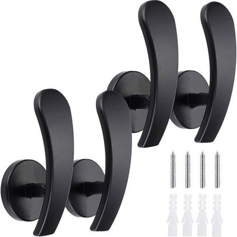 Lot de 4 crochets pour rideaux et penderies - Crochets porte-manteaux - Crochets en aluminium - Supports de tringle - Décoration de (1/5)