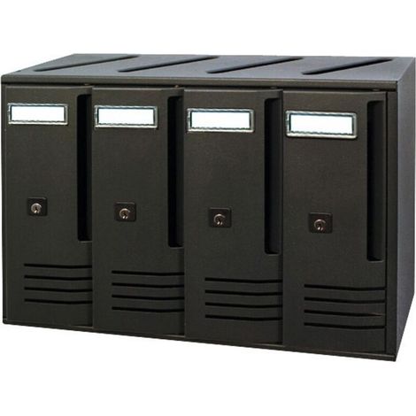 Cube-shaped mailbox, 4 spaces, aluminum, 420x175x300, for shared ownership - Living room (1/3)